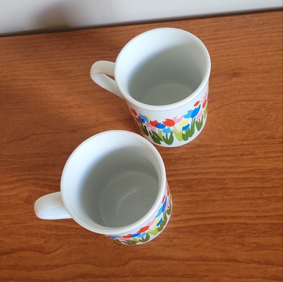 2 vintage tulip mugs 90s floral mugs - Picture 7 of 8